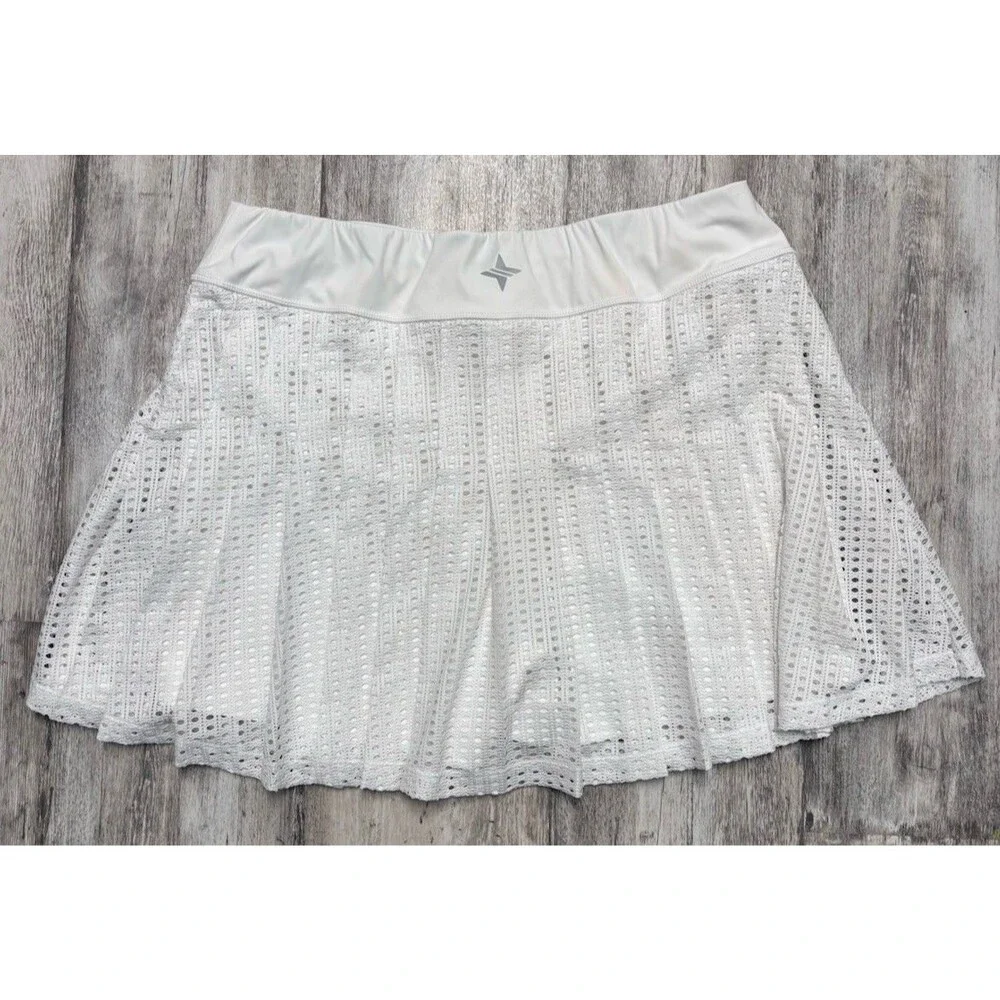 Tuckernuck White Cane Williams Tennis Skirt Eyelet Athletic XL Pickleball Golf